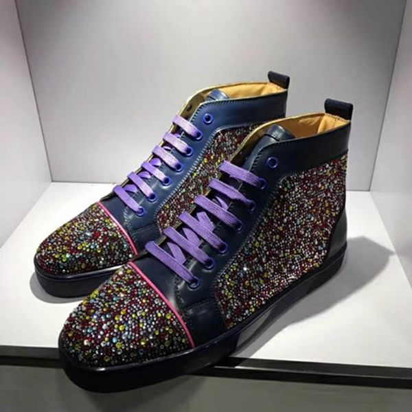 branded new luxury high rhinestone crystal red bottom sneaker women,men leather casual flats walking shoes with box, Black
branded new luxury high rhinestone crystal red bottom sneaker women,men leather casual flats walking shoes with box, Black