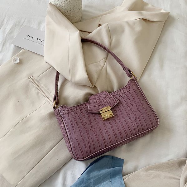 2020 popular new pu leather purple crocodile baguette shape bags for women shoulder bags underarm fashion tote bag
2020 popular new pu leather purple crocodile baguette shape bags for women shoulder bags underarm fashion tote bag