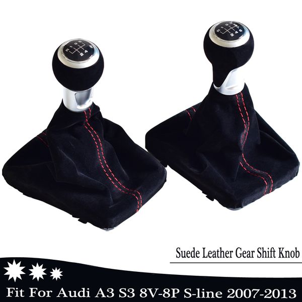 new suede leather mt gear shift knob handle shifter gaiter boot for 5/6 speed for a3 s3 8v-8p s-line 2007-2013 car styling
new suede leather mt gear shift knob handle shifter gaiter boot for 5/6 speed for a3 s3 8v-8p s-line 2007-2013 car styling