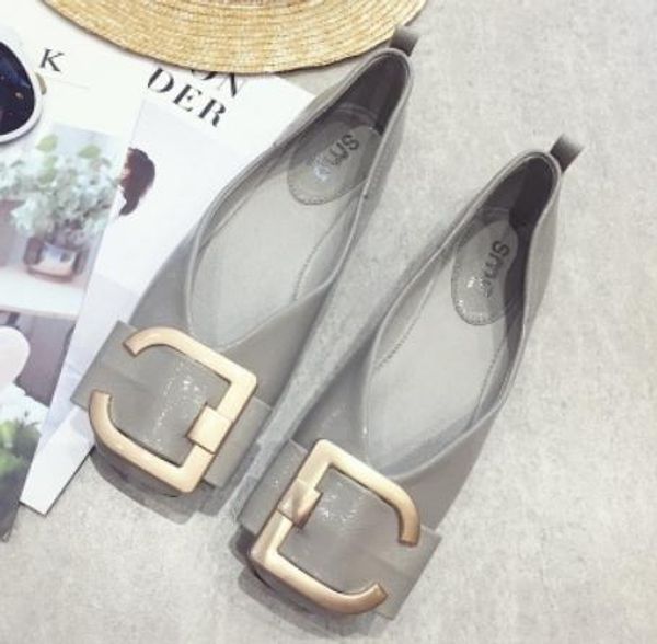 2019 women's shoes in spring and autumn with new style flat bottom square head @40, Black
