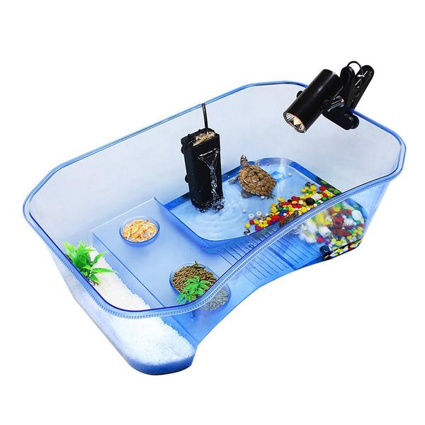 reptile turtle tortoise vivarium box aquarium tank with basking ramp reptile supplies