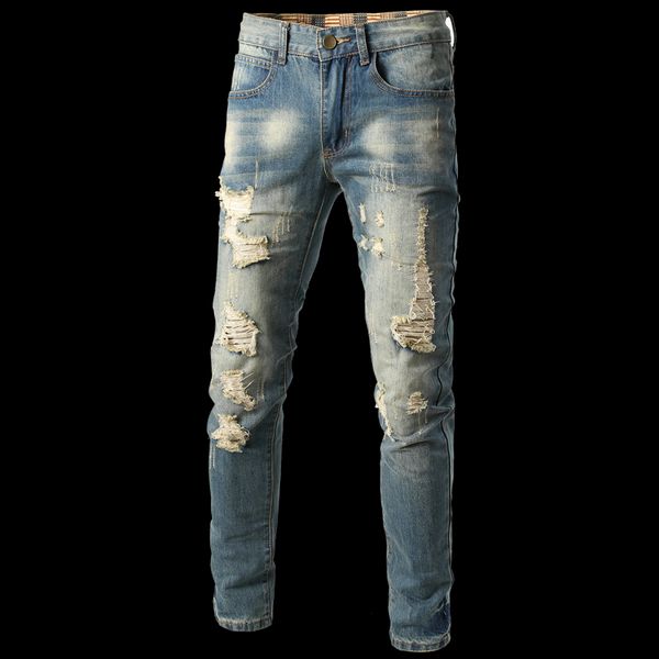 2019 fashion streetwear men's jeans vintage blue gray color skinny destroyed ripped jeans broken punk pants hip hop 28-38
2019 fashion streetwear men's jeans vintage blue gray color skinny destroyed ripped jeans broken punk pants hip hop 28-38