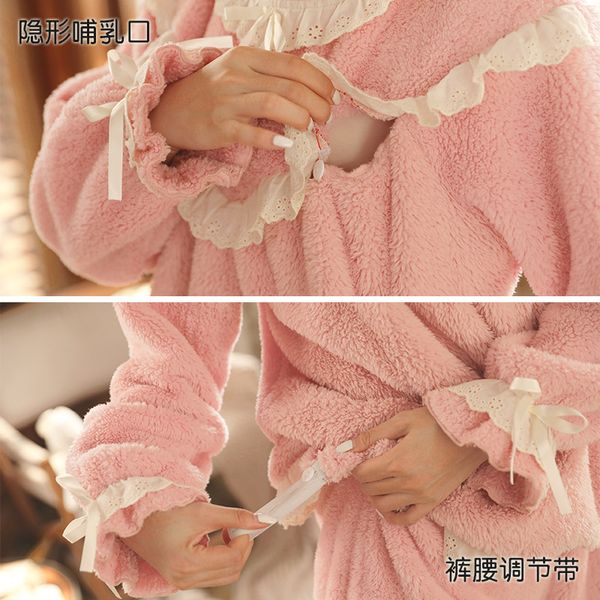new style flannel confinement clothing autumn and winter postpartum thick warm home pregnant women's women, White
new style flannel confinement clothing autumn and winter postpartum thick warm home pregnant women's women, White
