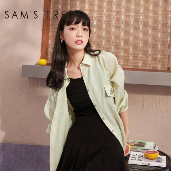sam's tree green solid single breasted casual oversize women chiffon shirts 2020 summer new long sleeve korean ladies daily, White
sam's tree green solid single breasted casual oversize women chiffon shirts 2020 summer new long sleeve korean ladies daily, White