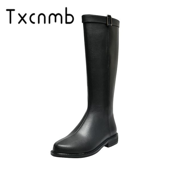 txcnmb 2019 new arrival boots women knee high boots autumn winter warm genuine leather square heels shoes woman round toe shoes, Black
txcnmb 2019 new arrival boots women knee high boots autumn winter warm genuine leather square heels shoes woman round toe shoes, Black