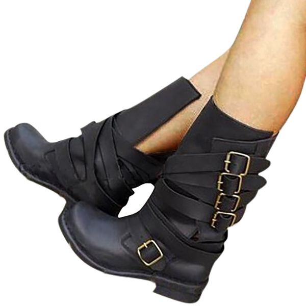 winter warm martins boots for woman fashion rock neutral med heels boots cool belt buckles shoes leather winter snow, Black
winter warm martins boots for woman fashion rock neutral med heels boots cool belt buckles shoes leather winter snow, Black
