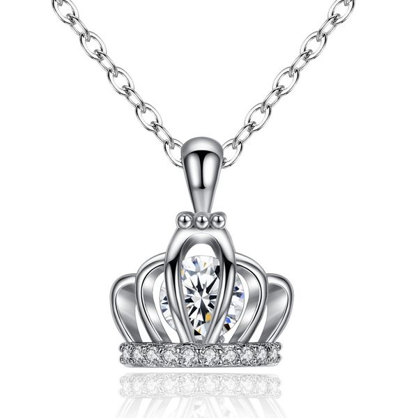 

tn014 new crown pendant necklace with o-chain, Silver