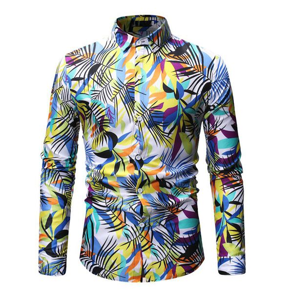 2019 spring and autumn fashion new men's casual long sleeve flower print shirt / man's beach long sleeve floral shirts, White;black
2019 spring and autumn fashion new men's casual long sleeve flower print shirt / man's beach long sleeve floral shirts, White;black