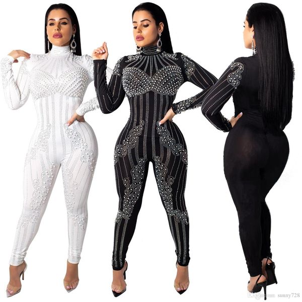 2019 luxurious beads pearls women jumpsuits stunning long sleeves high neck see through party club night out skinny jumpsuits rompers, Black;white
2019 luxurious beads pearls women jumpsuits stunning long sleeves high neck see through party club night out skinny jumpsuits rompers, Black;white