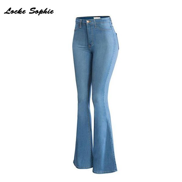 women's plus size flare jeans 2019 summer cotton blend elastic high waist jeans ladies skinny retro bell-bottoms denim pants, Blue
women's plus size flare jeans 2019 summer cotton blend elastic high waist jeans ladies skinny retro bell-bottoms denim pants, Blue