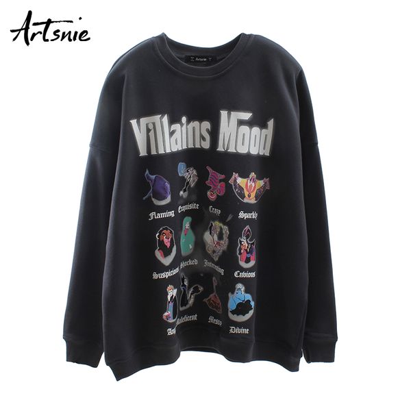 artsnie streetwear casual cartoon women sweatshirt o neck long sleeve oversized hoodies drop shoulder dark gray sweatshirts, Black
artsnie streetwear casual cartoon women sweatshirt o neck long sleeve oversized hoodies drop shoulder dark gray sweatshirts, Black
