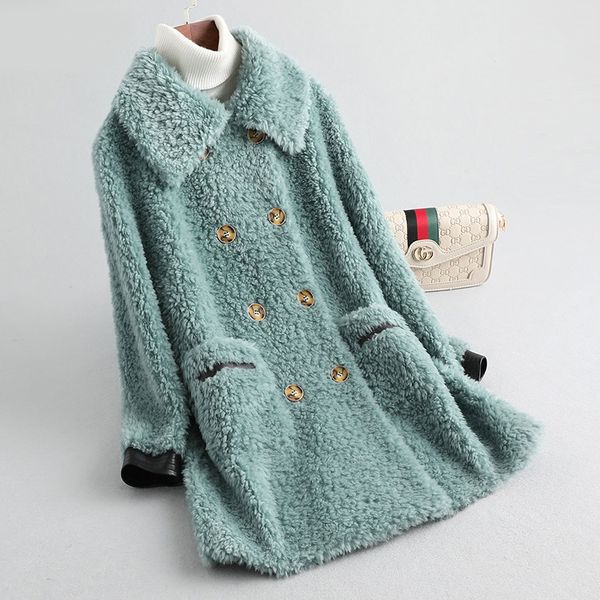 women's fur & faux women winter real wool coat jacket female girl sheep shearing coats lady long oversize french a19084, Black
women's fur & faux women winter real wool coat jacket female girl sheep shearing coats lady long oversize french a19084, Black
