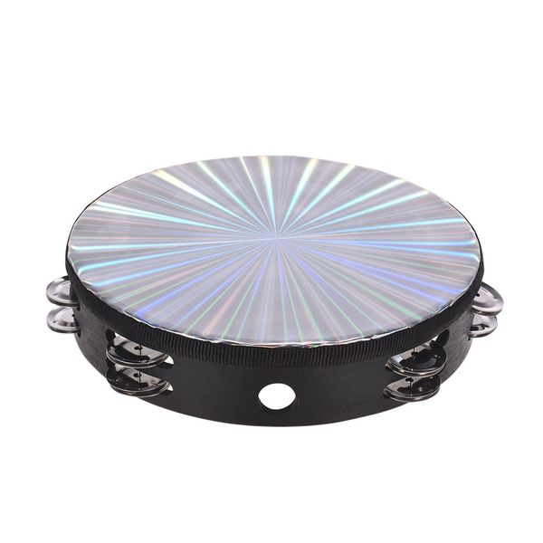8 inch wooden radiant tambourine handbell hand drum with double row jingles reflective drum head percussion instrument
8 inch wooden radiant tambourine handbell hand drum with double row jingles reflective drum head percussion instrument