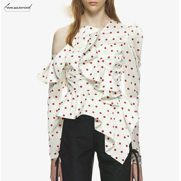 dot blouse female shirt irregular off shoulder backless ruffles patchwork puff sleeve pullover spring top, White
dot blouse female shirt irregular off shoulder backless ruffles patchwork puff sleeve pullover spring top, White