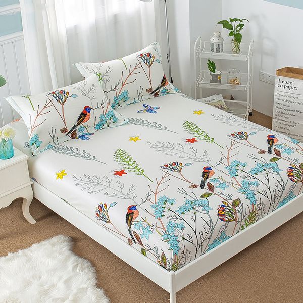 floral birds fitted sheet 100% cotton mattress cover corner with elastic band bed sheet
floral birds fitted sheet 100% cotton mattress cover corner with elastic band bed sheet