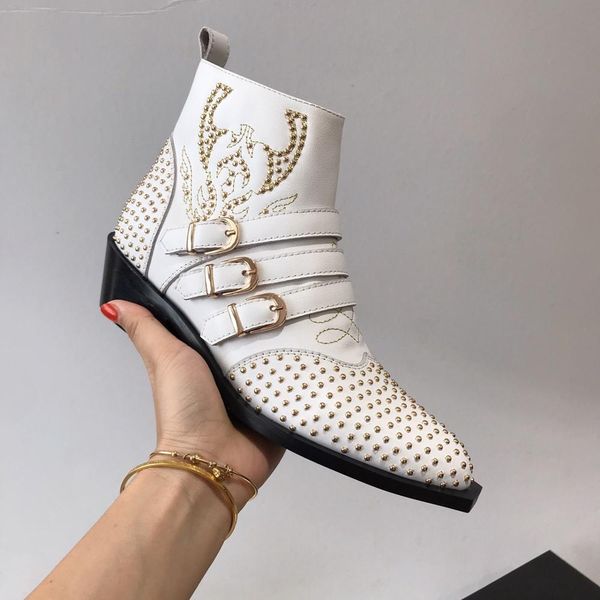 2019 new shoes woman cow leather ankle boots boots pointed toes rivet buckle woman botas mujer, Black
2019 new shoes woman cow leather ankle boots boots pointed toes rivet buckle woman botas mujer, Black