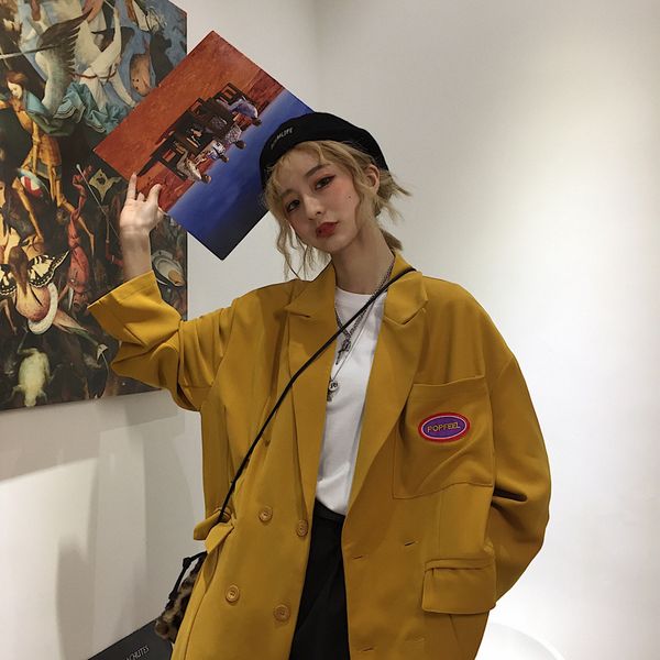 ретро повседневный сыпучие дамы blazer сплошной желтый простой костюм куртка стильный весте blazer корейский high street женщины куртка mm60, White;black
ретро повседневный сыпучие дамы blazer сплошной желтый простой костюм куртка стильный весте blazer корейский high street женщины куртка mm60, White;black