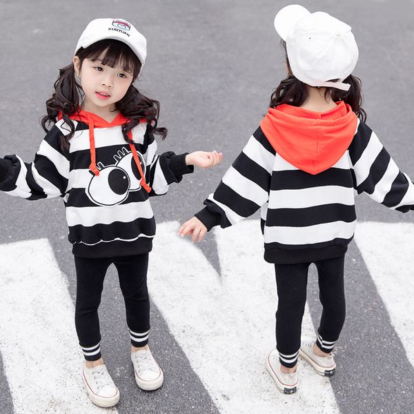 children baby little girls clothing set autumn striped long sleeve hooded sport suit tracksuit toddler clothes outfit outerwear, White
children baby little girls clothing set autumn striped long sleeve hooded sport suit tracksuit toddler clothes outfit outerwear, White