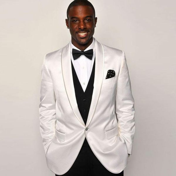 handsome white satin groom tuxedos men suits for wedding wear slim groomsmen outfit men attire only one jacket, Black;gray
handsome white satin groom tuxedos men suits for wedding wear slim groomsmen outfit men attire only one jacket, Black;gray