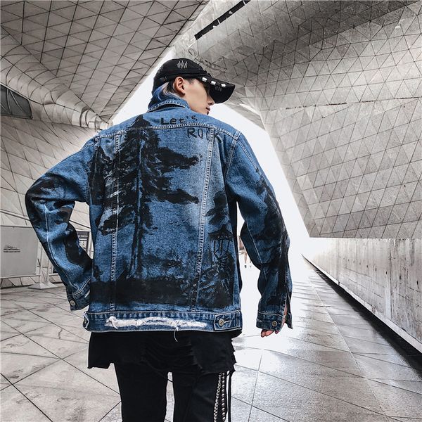 2019 new streetwear coconut tree print jeans coat men women denim jackets vintage hip hop fashion jacket male, Black;brown
2019 new streetwear coconut tree print jeans coat men women denim jackets vintage hip hop fashion jacket male, Black;brown