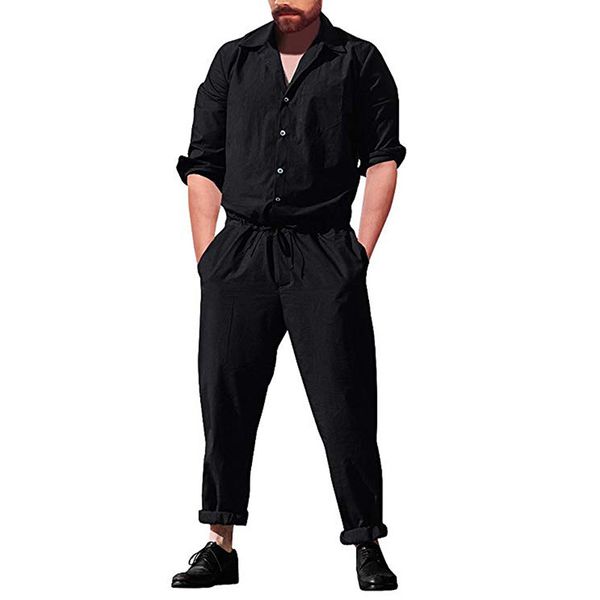 2018 new men long sleeve jumpsuits overalls autumn trousers working plus size pants with pockets casual overall male m-3xl, Black
2018 new men long sleeve jumpsuits overalls autumn trousers working plus size pants with pockets casual overall male m-3xl, Black