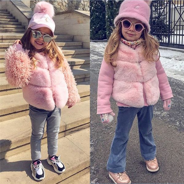 2019 fashion kids baby girl faux fur waistcoat winter warm coat jacket clothes furry sleeveless buttons solid girl outerwear, Blue
2019 fashion kids baby girl faux fur waistcoat winter warm coat jacket clothes furry sleeveless buttons solid girl outerwear, Blue
