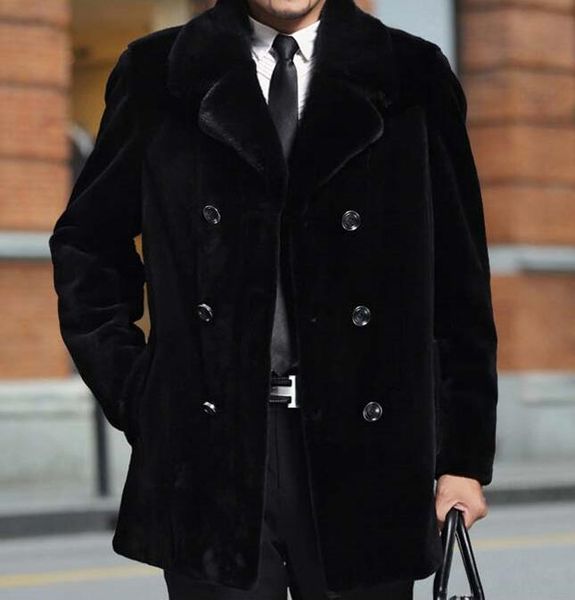 s-6xl 2019 spring men's new fashion medium and long size large size imitation fur double-breasted lapel coat, Black
s-6xl 2019 spring men's new fashion medium and long size large size imitation fur double-breasted lapel coat, Black