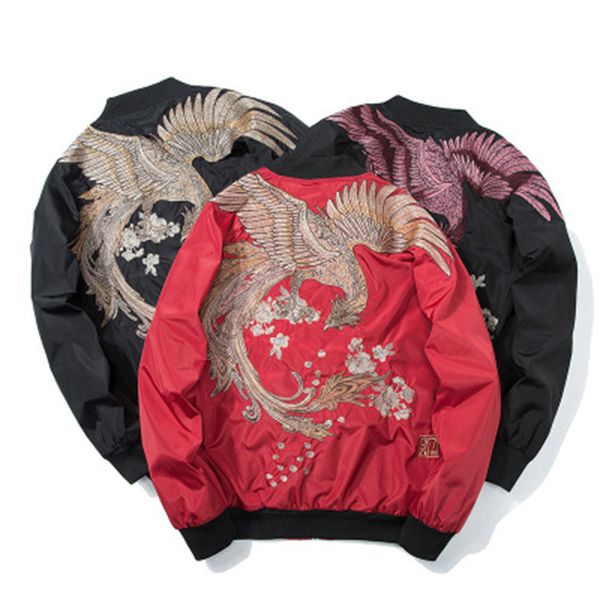 zollrfea mens japanese phoenix embroidered sukajan souvenir flight jacket bomber birds coat chic men women high street jackets, Black;brown
zollrfea mens japanese phoenix embroidered sukajan souvenir flight jacket bomber birds coat chic men women high street jackets, Black;brown