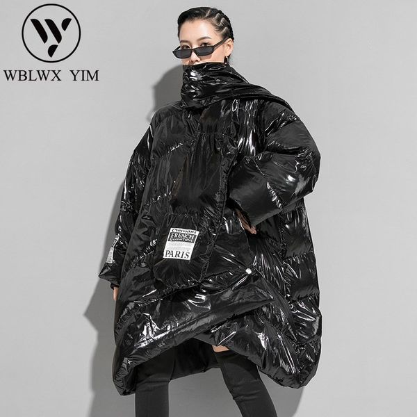 winter jacket women glossy waterproof down cotton fashion irregular overcoat oversized thick warm parka coat female cotton coat, Black
winter jacket women glossy waterproof down cotton fashion irregular overcoat oversized thick warm parka coat female cotton coat, Black