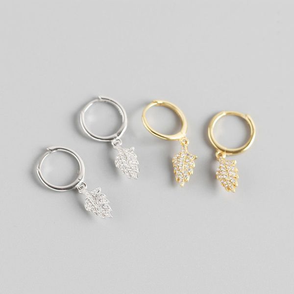wtltc 100% 925 sterling sliver leaf hoop earrings women's drop cubic zircoina hoops earrings dainty small tiny huggies, Golden;silver
wtltc 100% 925 sterling sliver leaf hoop earrings women's drop cubic zircoina hoops earrings dainty small tiny huggies, Golden;silver