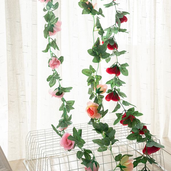 220cm fake vines 16pcs silk rose head wall hanging artificial flowers vine white/red rattan ivy with green leaves
220cm fake vines 16pcs silk rose head wall hanging artificial flowers vine white/red rattan ivy with green leaves