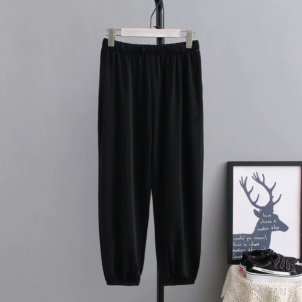 plus size elastic waist women ankle-length loose pants 2019 spring summer casual ladies solid black trousers female, Black;white
plus size elastic waist women ankle-length loose pants 2019 spring summer casual ladies solid black trousers female, Black;white
