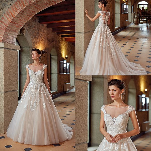 2020 eddy k country wedding dresses a line scoop neck lace appliqued beach bridal gowns custom made cap sleeve bohemia wedding dress, White
2020 eddy k country wedding dresses a line scoop neck lace appliqued beach bridal gowns custom made cap sleeve bohemia wedding dress, White