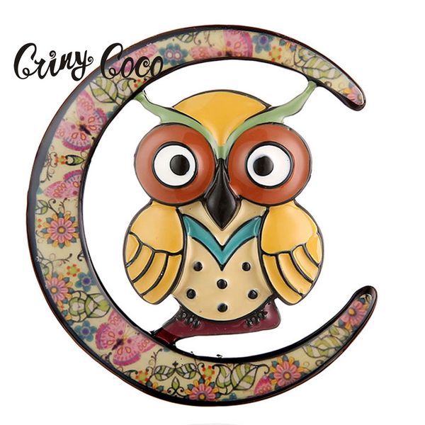 cring coco women owl standing on the moon pins brooches for jackets dress fashion enamel animal bird brooch jewelry alloy pin, Gray
cring coco women owl standing on the moon pins brooches for jackets dress fashion enamel animal bird brooch jewelry alloy pin, Gray