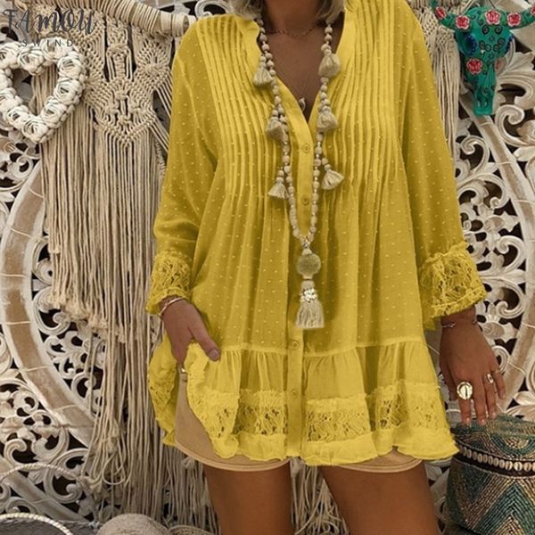 plus size lace hollow out blouses shirts casual v neck long sleeve female tunic loose dot autumn womens and blouses, White
plus size lace hollow out blouses shirts casual v neck long sleeve female tunic loose dot autumn womens and blouses, White