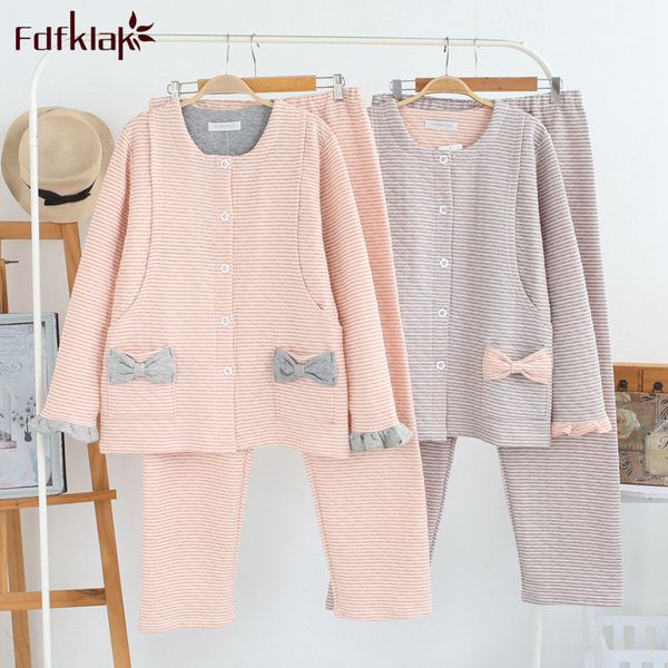 fdfklak new cotton pajamas women warm spring autumn home clothes long sleeve warm pajama women's pyjamas set pijama feminino, Blue;gray
fdfklak new cotton pajamas women warm spring autumn home clothes long sleeve warm pajama women's pyjamas set pijama feminino, Blue;gray