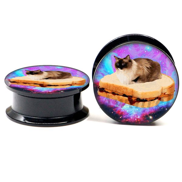 pair of cat on sandwich nebula acrylic ear gauge plugs screw fit flesh tunnel eyelet body piercing jewelry 2 pieces asp0252, Slivery;golden
pair of cat on sandwich nebula acrylic ear gauge plugs screw fit flesh tunnel eyelet body piercing jewelry 2 pieces asp0252, Slivery;golden