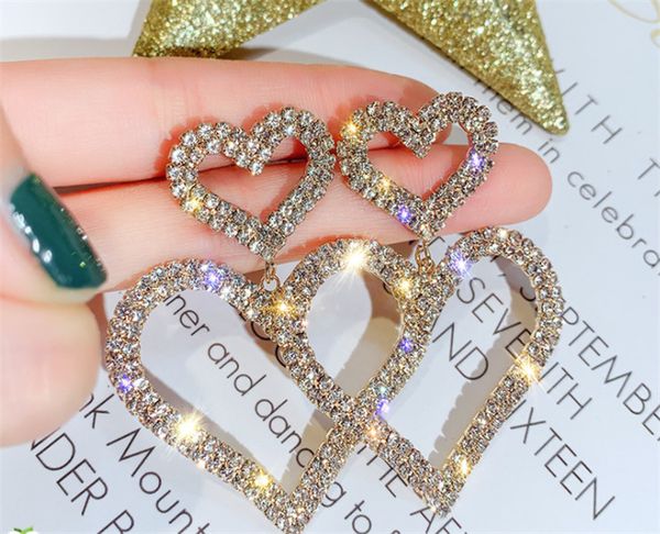 925 silver needle european and american fashion exaggeration set diamond double love earrings earrings
925 silver needle european and american fashion exaggeration set diamond double love earrings earrings