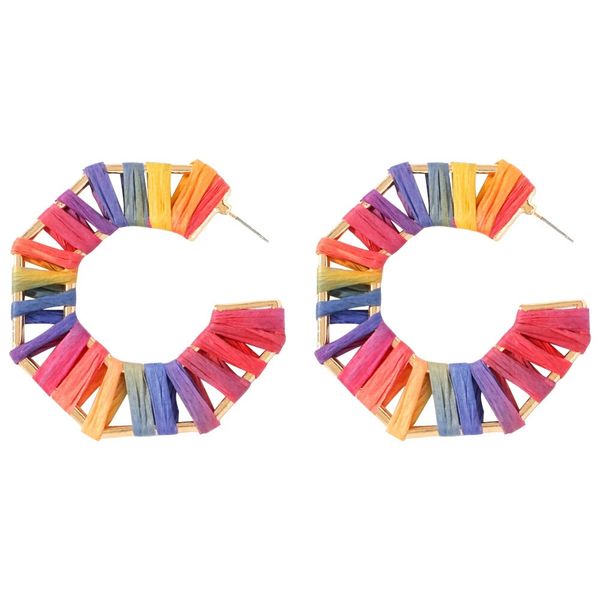wholesale- straw plaited c hoop earrings for women colorful huggie dangle earring bohemian holiday style fashion ear jewelry 9 colors yellow, Golden;silver
wholesale- straw plaited c hoop earrings for women colorful huggie dangle earring bohemian holiday style fashion ear jewelry 9 colors yellow, Golden;silver
