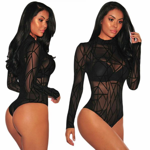 black mesh sheer bodysuits women long sleeve leotard lace skinny bodycon jumpsuit turtleneck rompers, Black;white
black mesh sheer bodysuits women long sleeve leotard lace skinny bodycon jumpsuit turtleneck rompers, Black;white