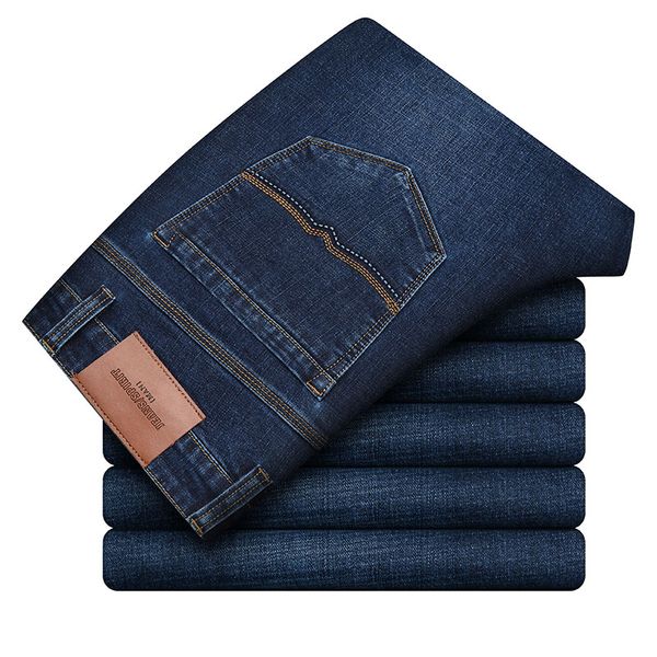 2020 regular jeans in washed denim men's pants mens slim fit cotton blend trousers with elastic drawstring waistband, Blue
2020 regular jeans in washed denim men's pants mens slim fit cotton blend trousers with elastic drawstring waistband, Blue