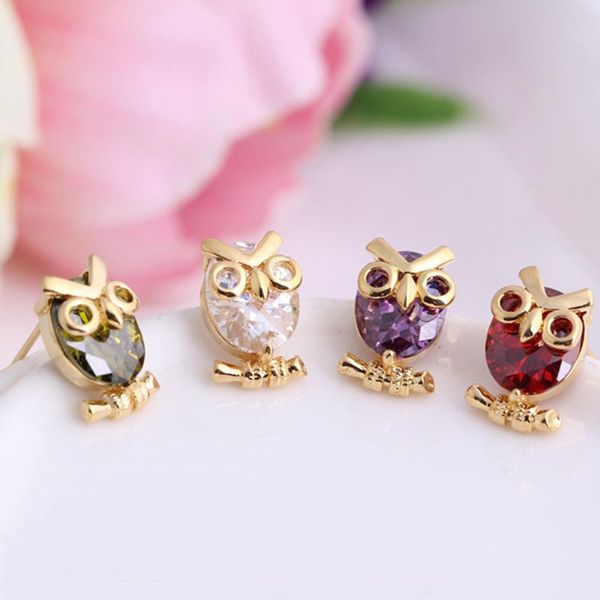 women fashion cubic zirconia inlaid owl shape ear stud earrings jewelry gift, Golden;silver
women fashion cubic zirconia inlaid owl shape ear stud earrings jewelry gift, Golden;silver