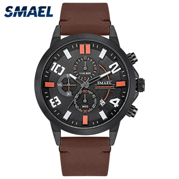 new smael relogio masculino quartz wristwatch double dial scale leather band sl-9095 waterproof fashion casual men's clock, Slivery;brown
new smael relogio masculino quartz wristwatch double dial scale leather band sl-9095 waterproof fashion casual men's clock, Slivery;brown