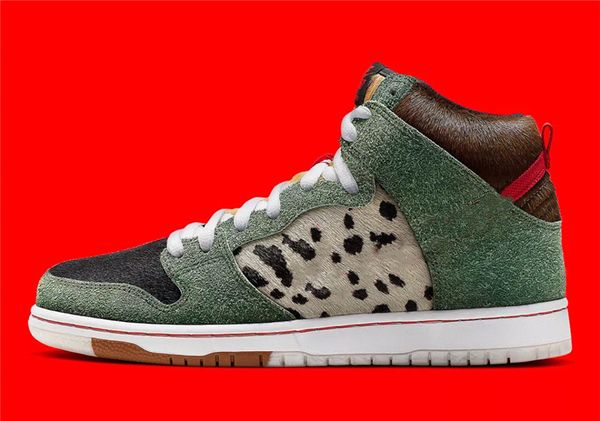 2019 Authentic SB Dunk High Dog Walker Multicolor Green hairy suede Man Woman Skateboard Shoes Horse hair Sports Shoes With Original Box
2019 Authentic SB Dunk High Dog Walker Multicolor Green hairy suede Man Woman Skateboard Shoes Horse hair Sports Shoes With Original Box