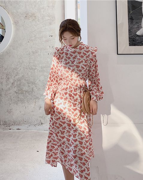 brand elegant stand collar ruffles women dress full sleeve elastic waist female chiffon dress autumn midi vestidos femme ing, Black;gray
brand elegant stand collar ruffles women dress full sleeve elastic waist female chiffon dress autumn midi vestidos femme ing, Black;gray