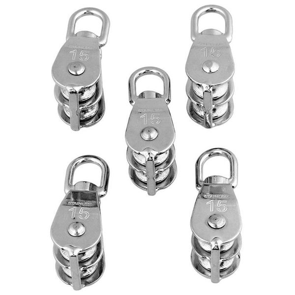 304 stainless steel m15 double pulley block for wire rope chain traction wheel set of 5
304 stainless steel m15 double pulley block for wire rope chain traction wheel set of 5