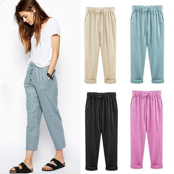 women's pants & capris casual womens linen cotton drawstring elastic high waist harem loose baggy trousers, Black;white
women's pants & capris casual womens linen cotton drawstring elastic high waist harem loose baggy trousers, Black;white