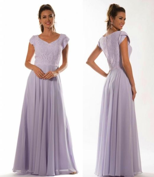 lilac chiffon long modest bridesmaid dresses with cap sleeves sweetheart lace bodice a-line temple maids of honor dresses, White;pink
lilac chiffon long modest bridesmaid dresses with cap sleeves sweetheart lace bodice a-line temple maids of honor dresses, White;pink