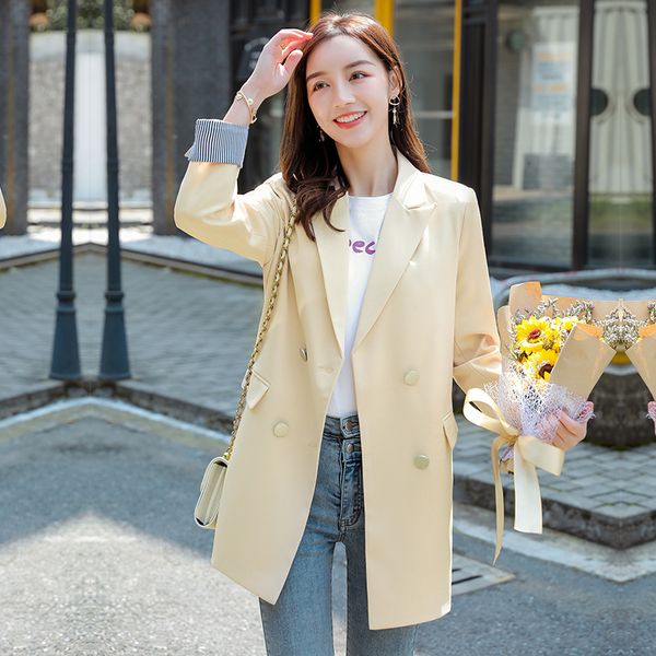spring autumn fashion blazer women double breasted office wear suit korean casual long sleeve pocket loose ladies blazers h276, White;black
spring autumn fashion blazer women double breasted office wear suit korean casual long sleeve pocket loose ladies blazers h276, White;black