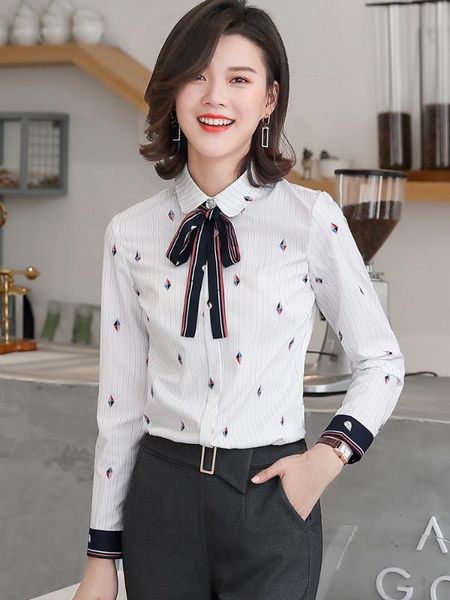 женщины воротник отложной полосатый блузка рубашка с bow tie white длинные рукава офис леди рабочая одежда женские tops плюс размер s-4xl
женщины воротник отложной полосатый блузка рубашка с bow tie white длинные рукава офис леди рабочая одежда женские tops плюс размер s-4xl